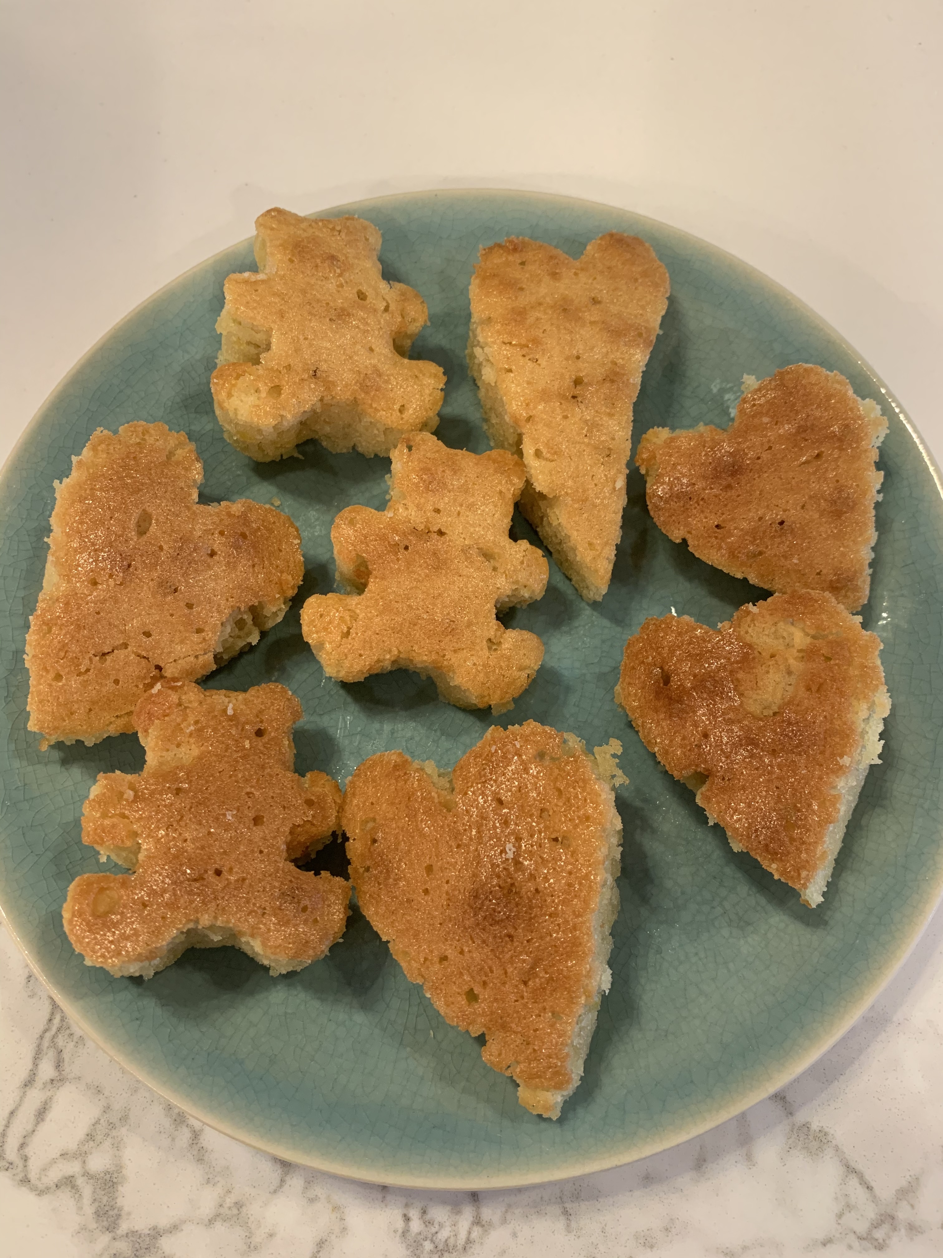 Cut-out pieces of lemon cake