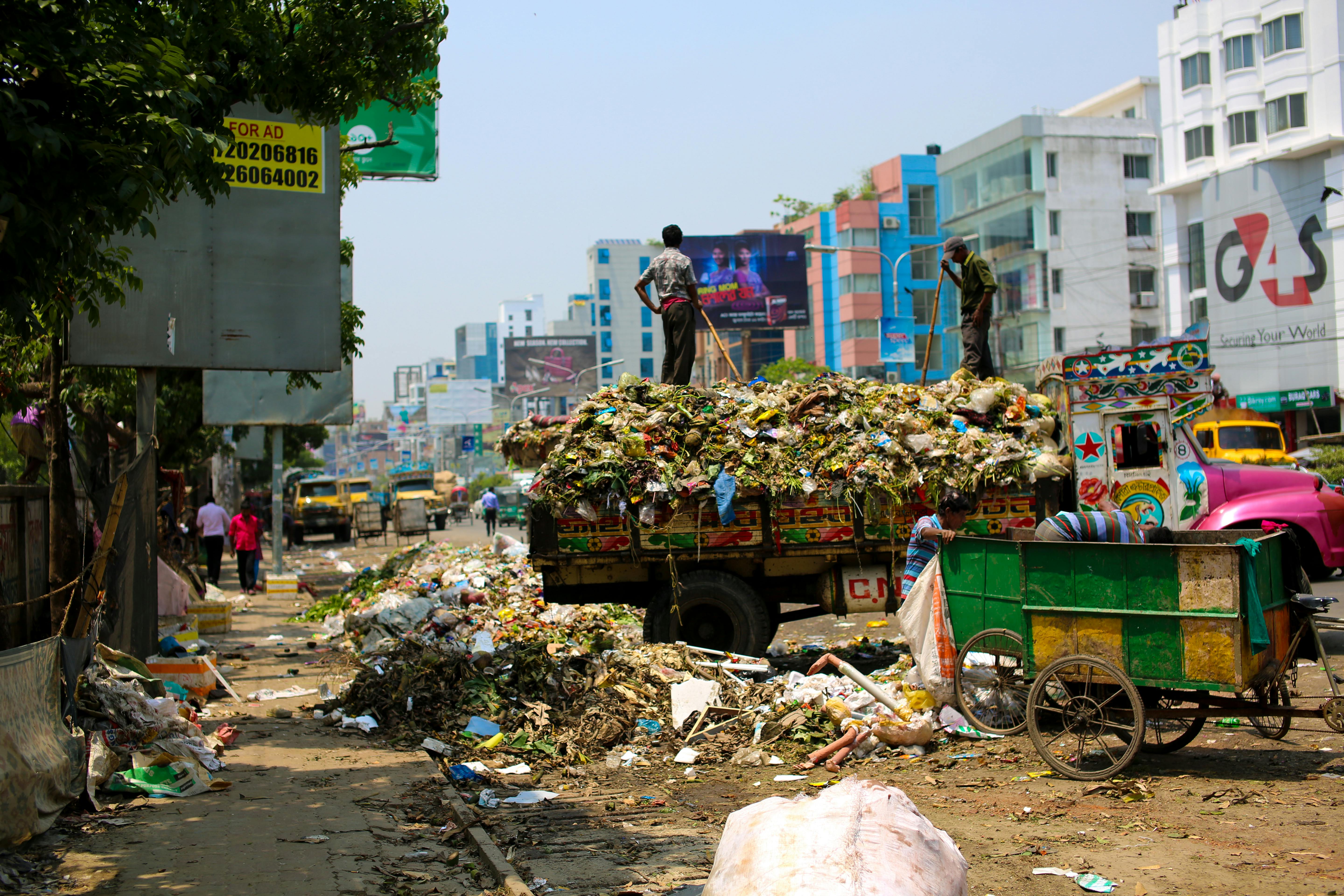 A dump with overflowing food waste.