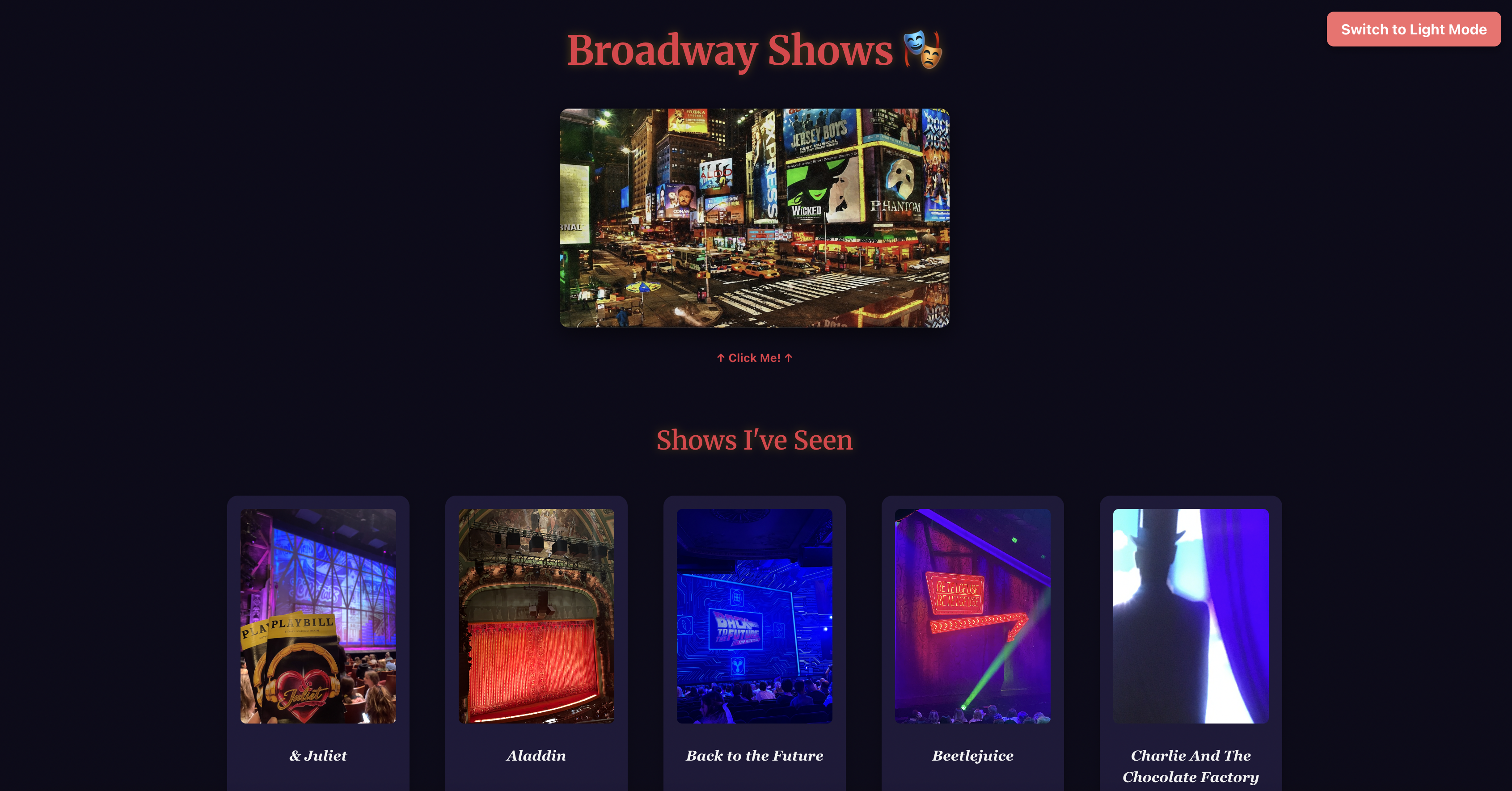 A picture of Times Square on a dark purple background with red text.