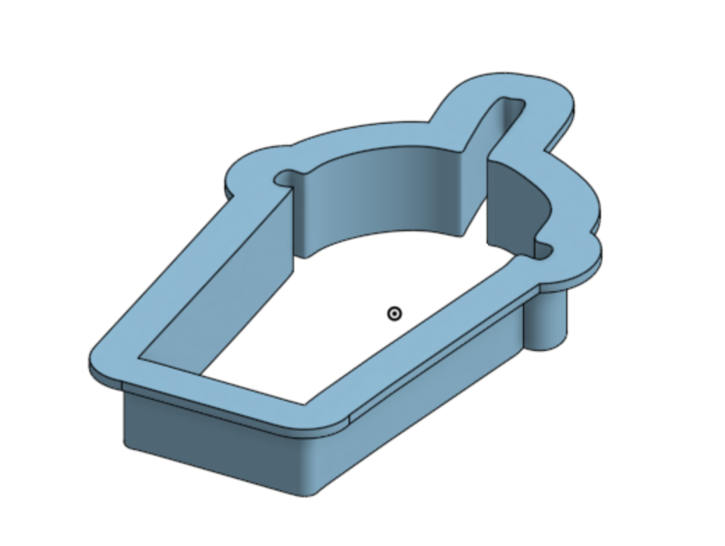 A light blue, boba-shaped cookie cutter design.